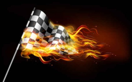 Flag with flame art background vector flame burning banner background   