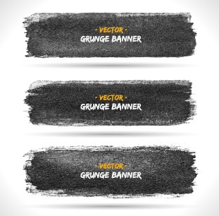 Vector set of grunge banner 01 grunge banner   