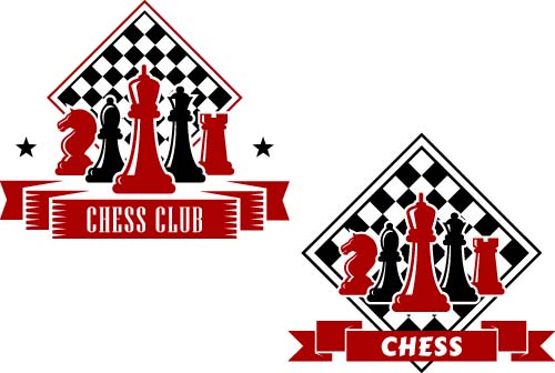 Chess labels red with black style vector 02 style labels chess black   