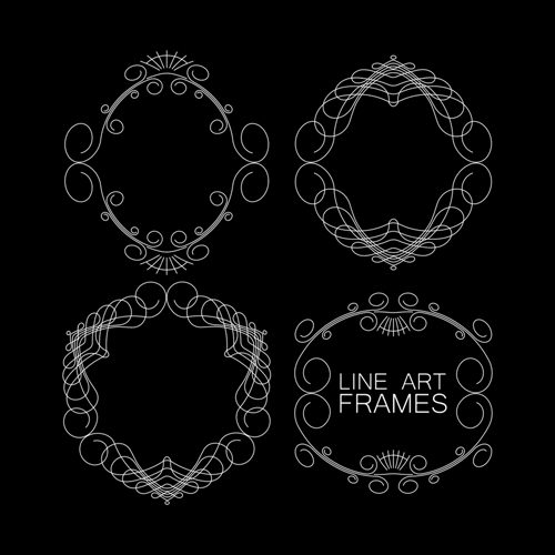 Line art frames design vector 05 line frames art   