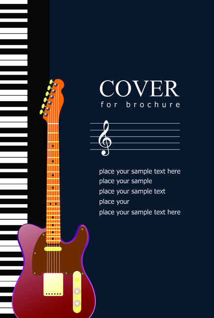 Music brochure Cover vector background 02 music cover brochure   