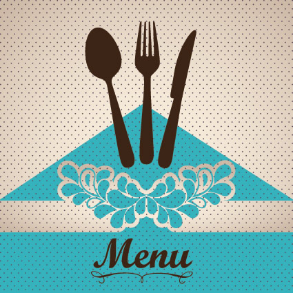 Restaurant menu cover with tableware vector 04 Tableware restaurant menu cover   