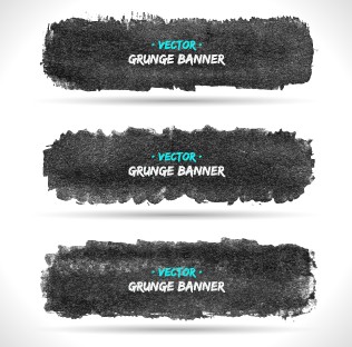 Vector set of grunge banner 03 grunge banner   