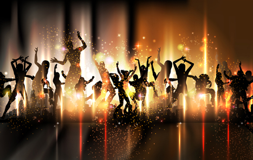 Dancing people with party design vector set 05 people party dancing   