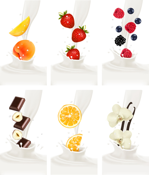 Fruit milk advertising banner vector graphics 02 fruit milk banner advertising   