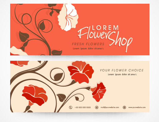 Hand drawn banners flower vectors 03 hand drawn flower banners   