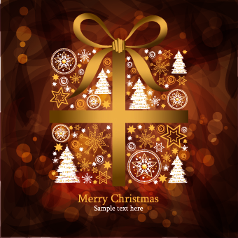 Christmas luxury decor elements vector background 01 Vector Background luxury element christmas background   