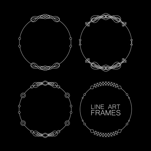 Line art frames design vector 02 line frames art   