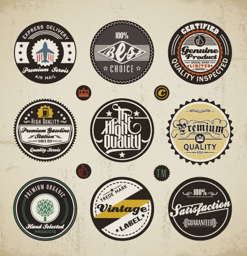 Various elements Vintage labels vector 01 vintage Various labels label elements element   