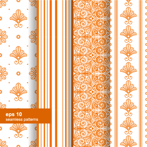 Ornaments floral pattern seamless set vector 08 seamless pattern ornaments floral pattern floral   