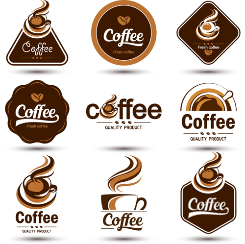 Original design coffee labels vector material 03 original labels coffee   