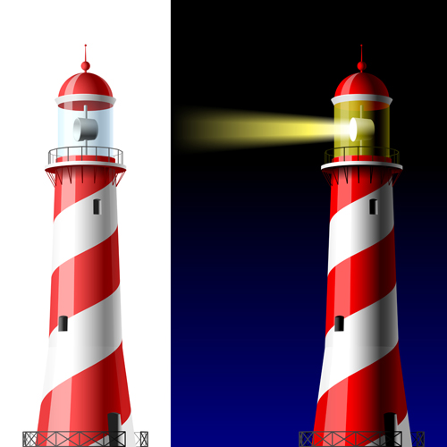 Set of Lighthouse vector material 04 material lighthouse   