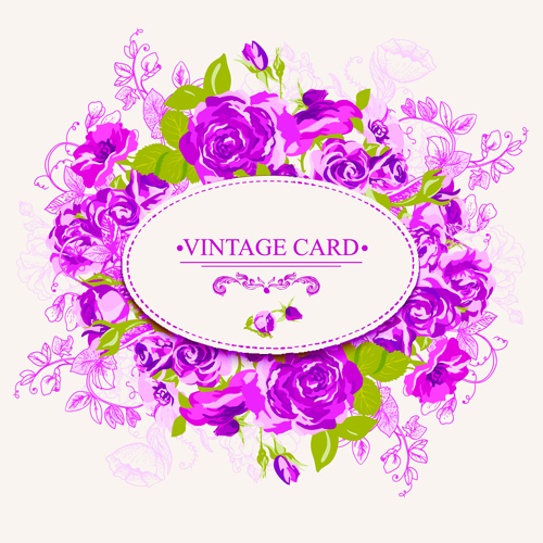 Beautiful roses with vintage cards creative vector 01 vintage roses creative cards card beautiful   