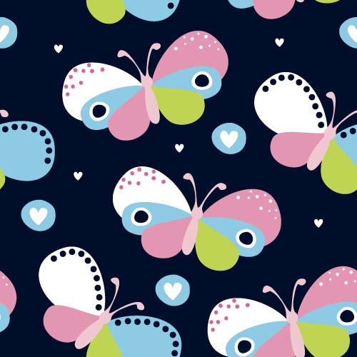 Colored butterflies cartoon styles pattern vector styles pattern colored cartoon butterflies   