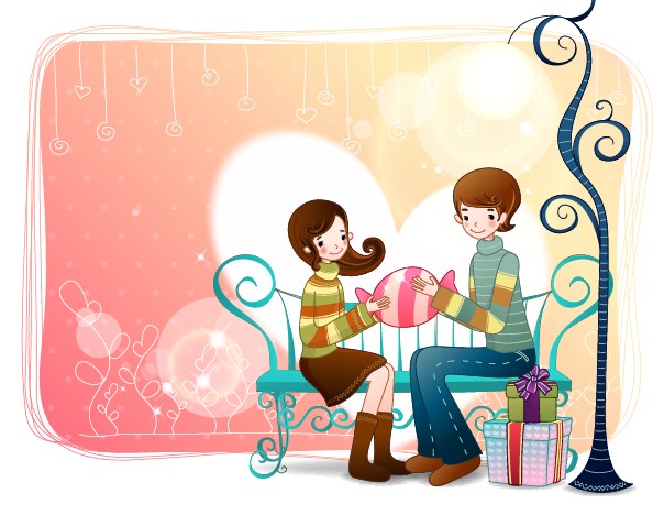 Elements of Romantic cartoon Lovers vector set 21 romantic lovers elements element cartoon   