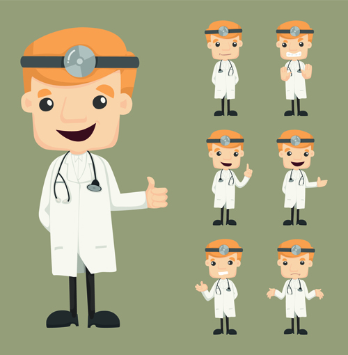 Funny doctor character vectors graphics 03 funny doctor character vector character   