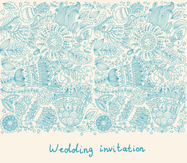 Romantic wedding Invitation card vector 02 wedding romantic invitation card   