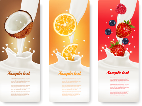 Fruit milk advertising banner vector graphics 04 fruit milk banner advertising   