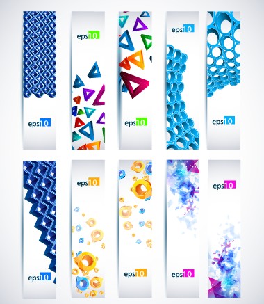 Abstractr colored web banner vector graphics 02 web colored banner   