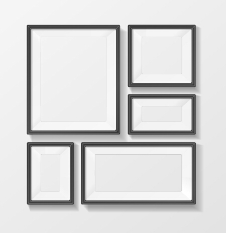 Black border photo frame vector set 01 photo frame frame border black   