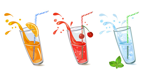 Juice splashes design vector material splashes juice   