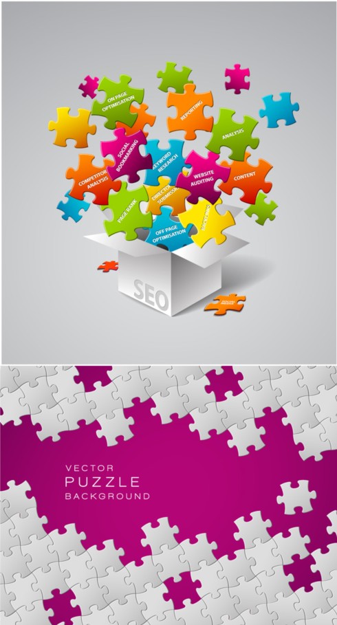 Colored puzzle background vectors art puzzle color   