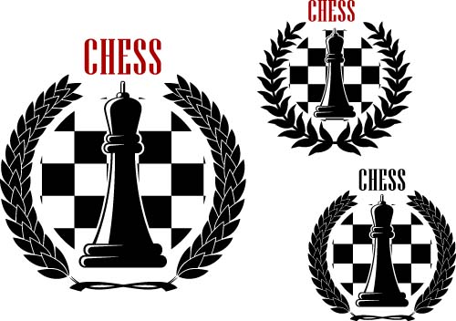 Chess labels red with black style vector 04 style labels chess black   