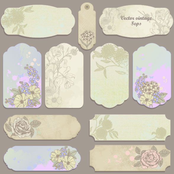 Excellent Vintage flower labels vector 02 vintage labels label flower   