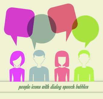 People icons and speech bubbles vector 01 speech bubbles speech people icons icon bubble   