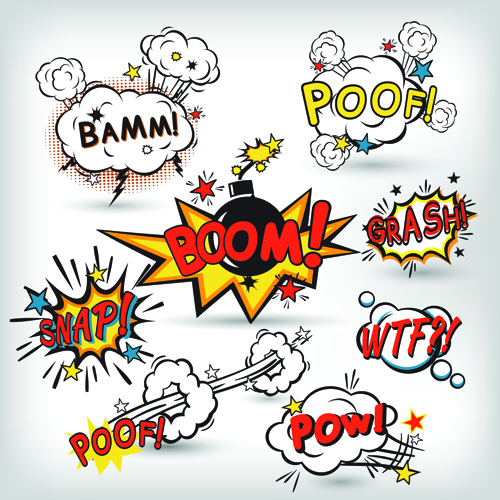 Explosion style speech bubbles vector material 01 speech bubbles speech explosion bubbles   