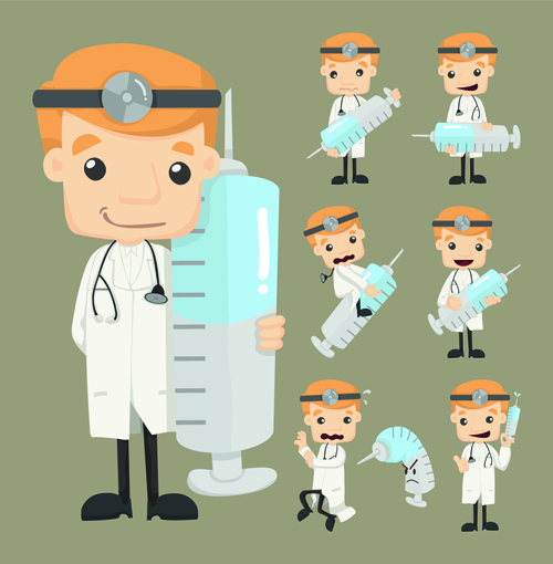 Funny doctor character vectors graphics 01 funny doctor character vector character   