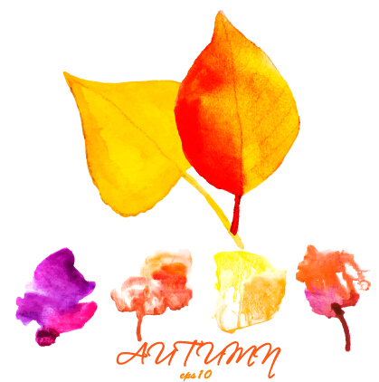 Creative watercolor leaves autumn background vector 04 watercolor creative background vector autumn background autumn   