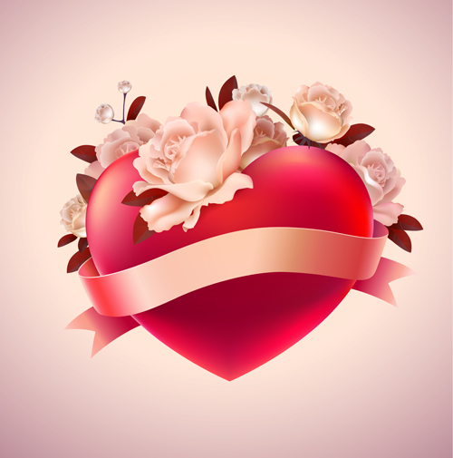 Valentine red heart background creative vector 02 Valentine heart creative background   