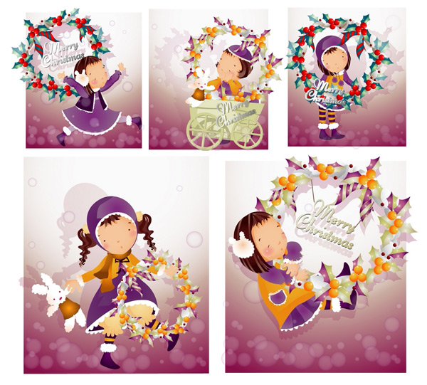 Girl Christmas style 1 Vector style girl christmas   