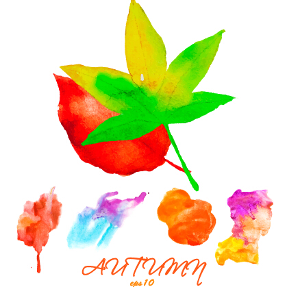 Creative watercolor leaves autumn background vector 05 watercolor leaves background vector autumn background   
