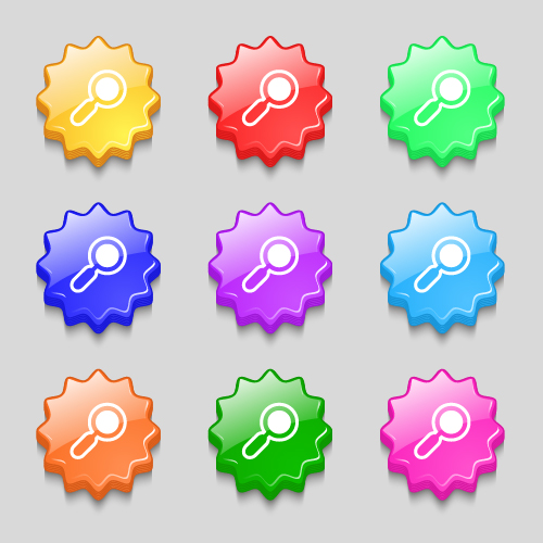 Creative wavy colourful buttons vector set 08 wavy creative Colourful buttons   