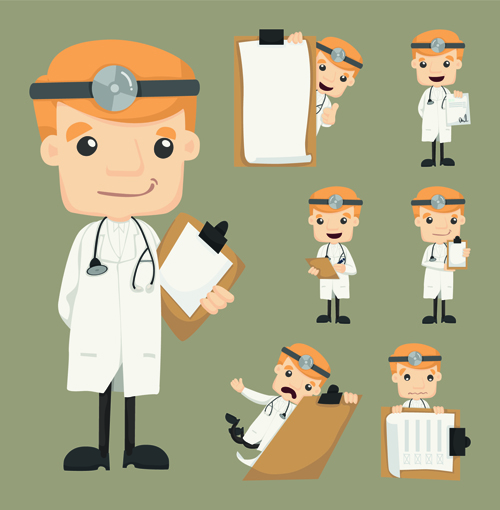 Funny doctor character vectors graphics 02 funny doctor character vector character   