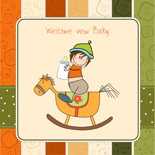 New baby Card vector 02 new card baby   