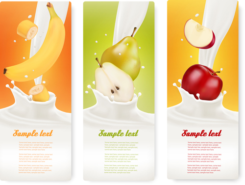 Fruit milk advertising banner vector graphics 03 fruit milk banner advertising   