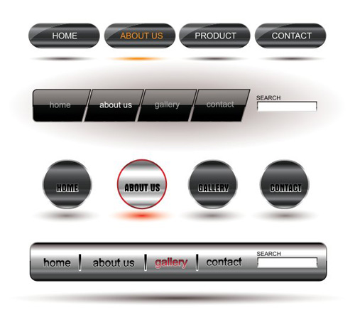 Company website menu buttons vector collection 18 website menu company collection buttons   