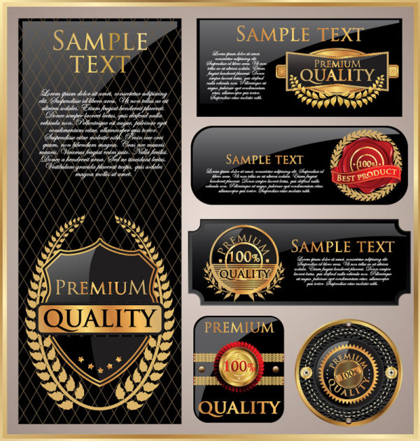 Luxury Gold Premium quality labels vector 01 quality premium luxury labels label   