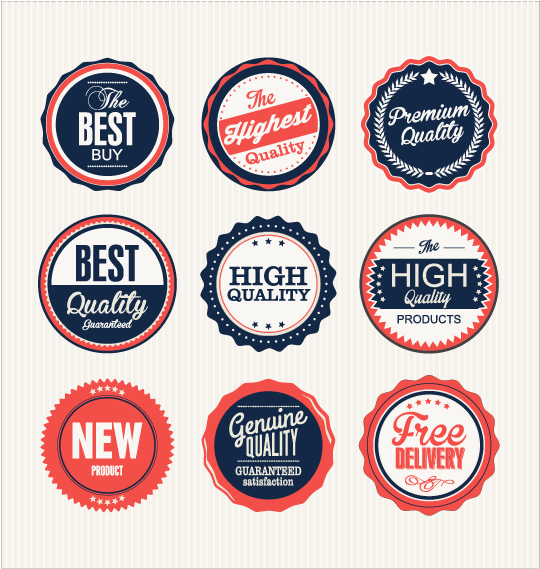 Vintage premium quality labels colored vector 05 vintage quality premium labels colored   