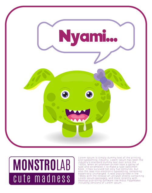 Cartoon madness monster with text box vector 14 text monster madness cartoon box   