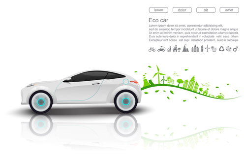 Eco car infographics vectors 03 infographics eco car   