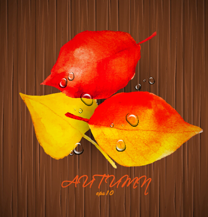 Creative watercolor leaves autumn background vector 02 watercolor leaves creative background vector autumn background   