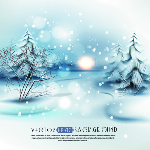 Winter landscape vector background 01 Vector Background landscape background   