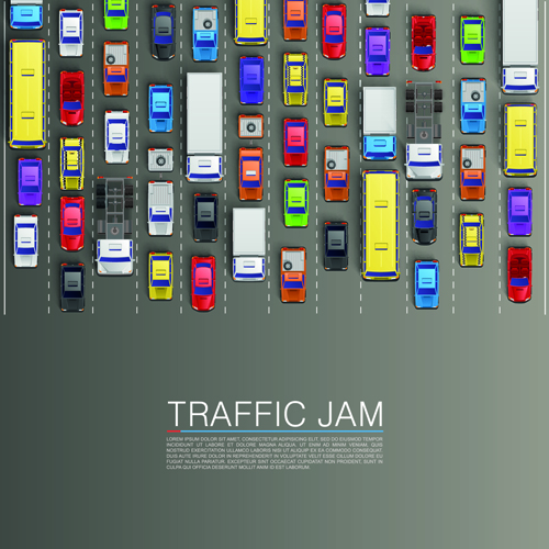 Modern traffic jam vector design 02 traffic jam modern   