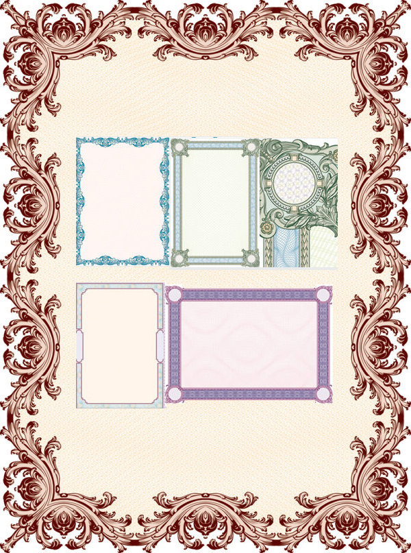 classical security frame Floral vector pattern classic border Anti-fake   