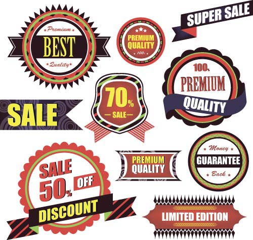 Premium quality with sale labels and badge vector 04 sale quality premium labels badge   