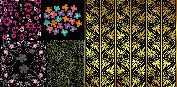 Decorative pattern background vector 96739 round gold pattern flowers fashion pattern fashion background cute background   